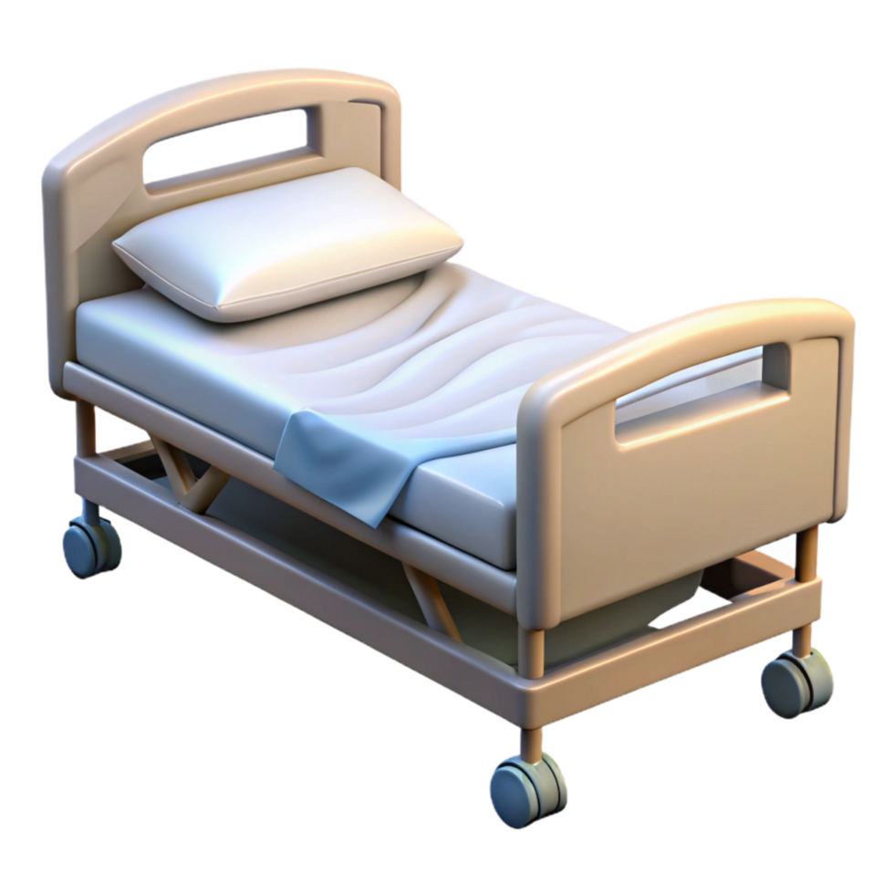 serene traditional Hospital Bed Empty White Sheets authentic png
