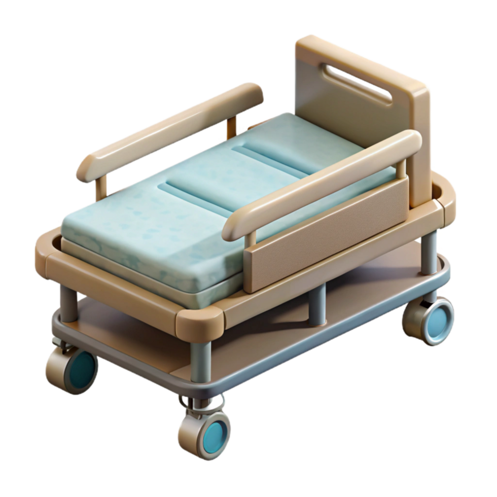 vibrant rustic Hospital Bed Medical Furniture Top View Isolated genuine png