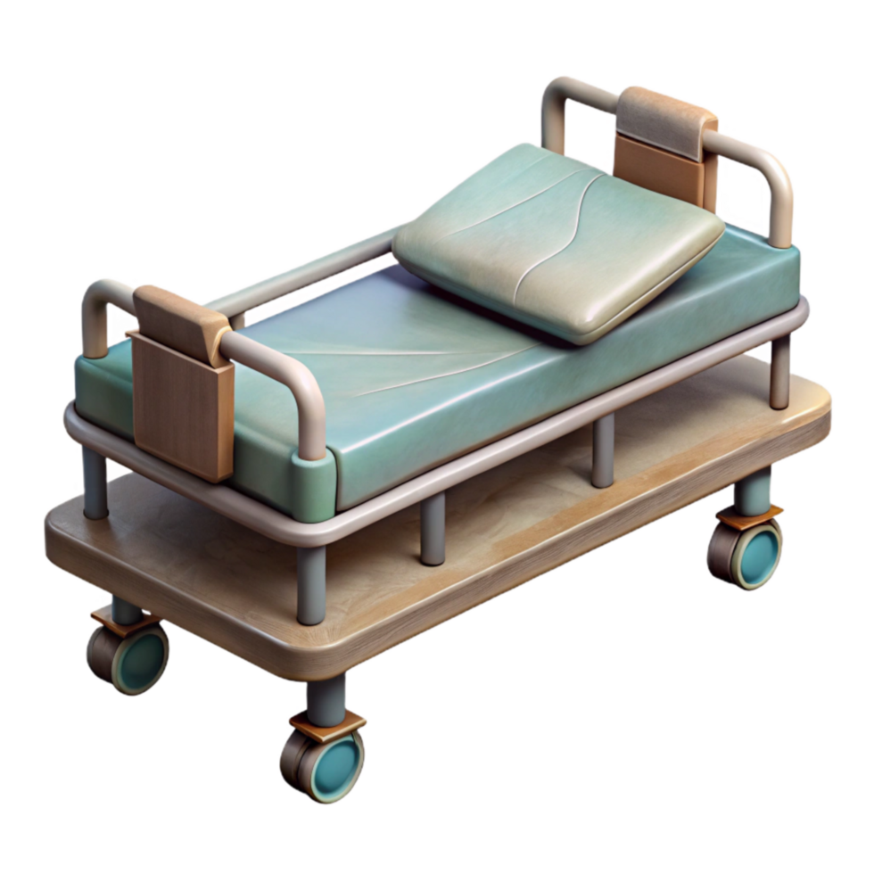 dramatic artistic Hospital Bed Medical Furniture Top View Isolated genuine png