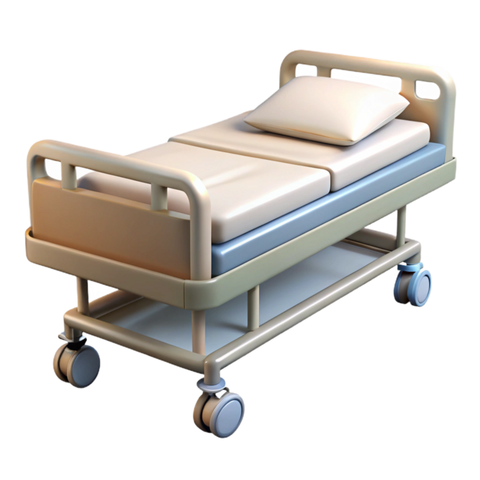 dramatic contemporary Hospital Bed White with Adjustable Frame Isolated png