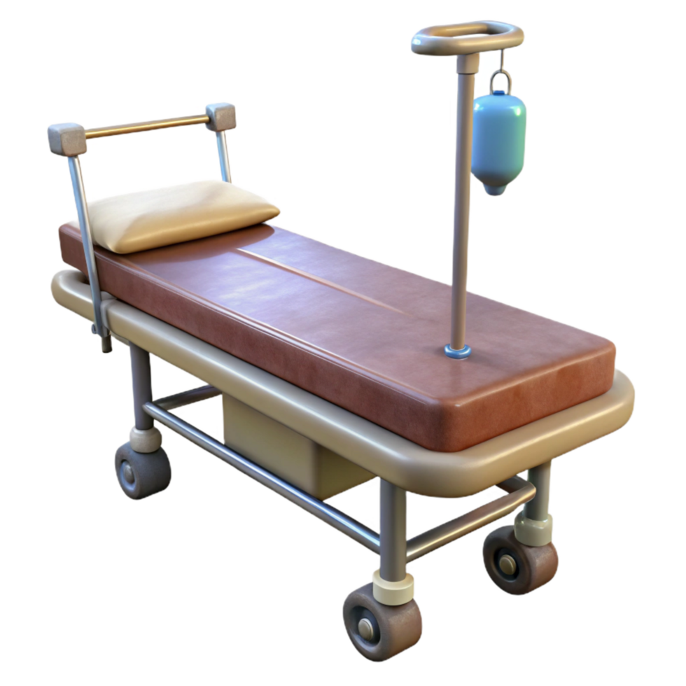 impressive abstract Hospital Gurney with Wheels and Iv Pole Cutout professional png