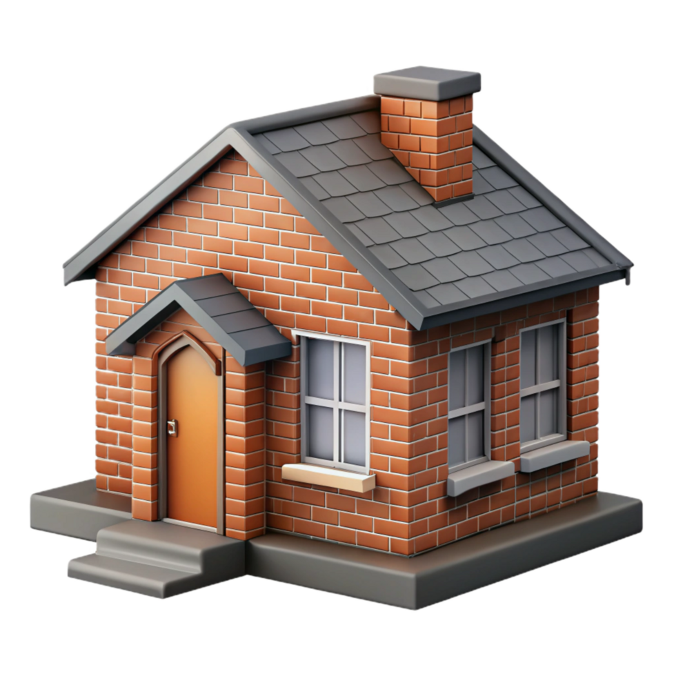 impressive rustic House Exterior Brick Facade Isolated png