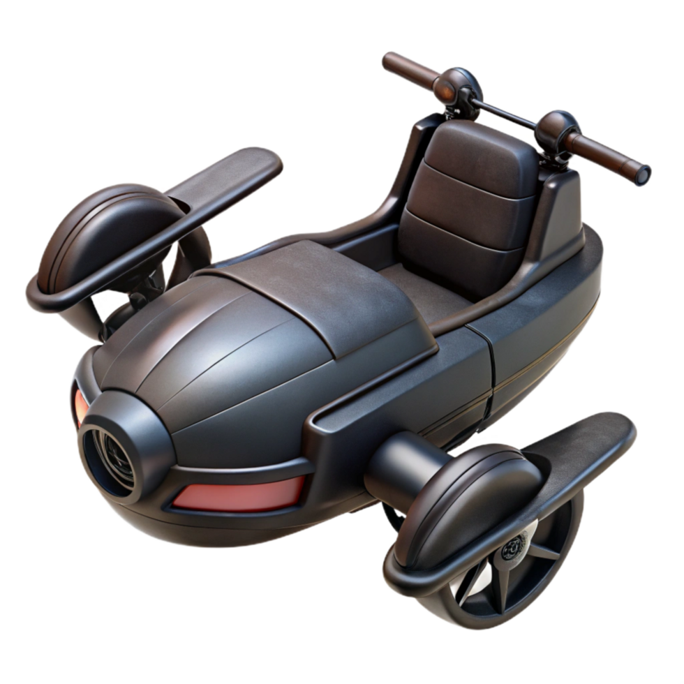 beautiful modern Hoverbike Side Angle Black Cutout authentic png