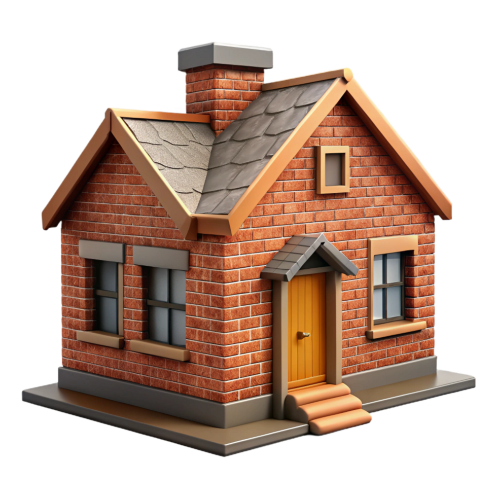serene classic House Exterior Brick Facade Isolated high resolution png
