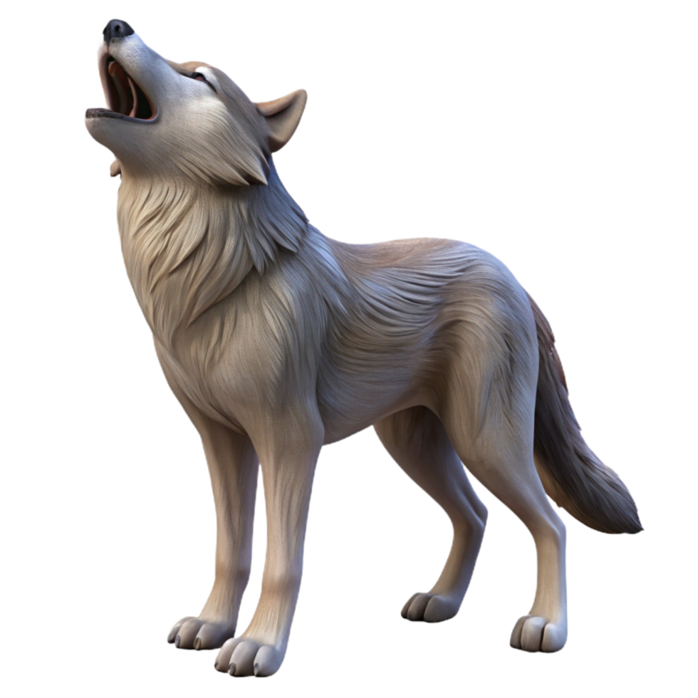 beautiful classic Howling Wolf Cutout Transparent Background high quality png