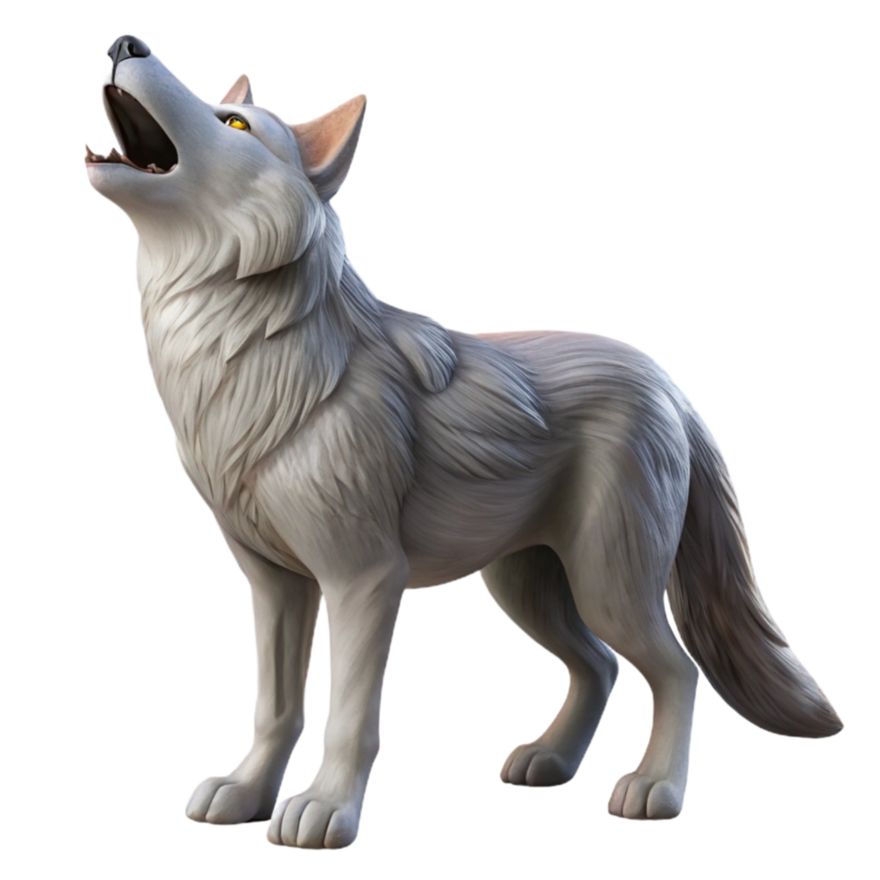 stunning abstract Howling Wolf Cutout Transparent Background high resolution png