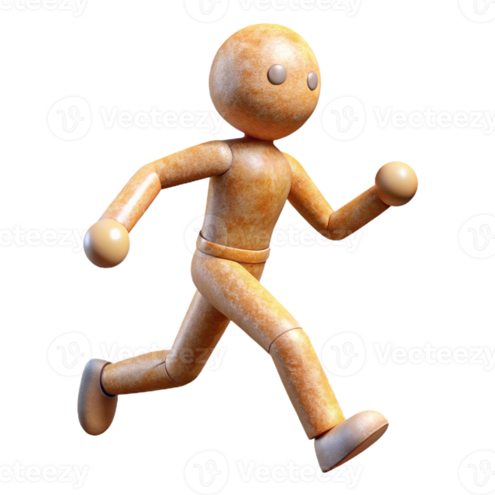 elegant minimalist Human Figure Stickman Pose Running Transparent Background genuine png