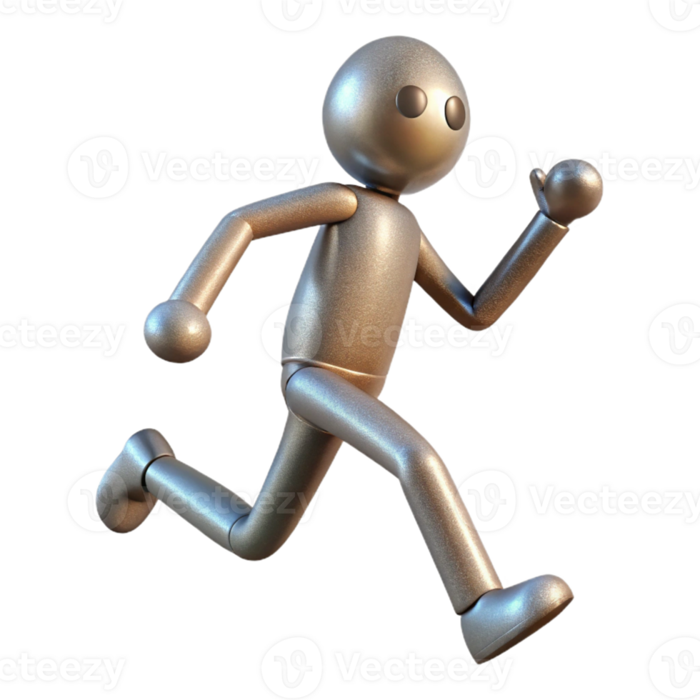 stunning contemporary Human Figure Stickman Pose Running Transparent Background detailed png