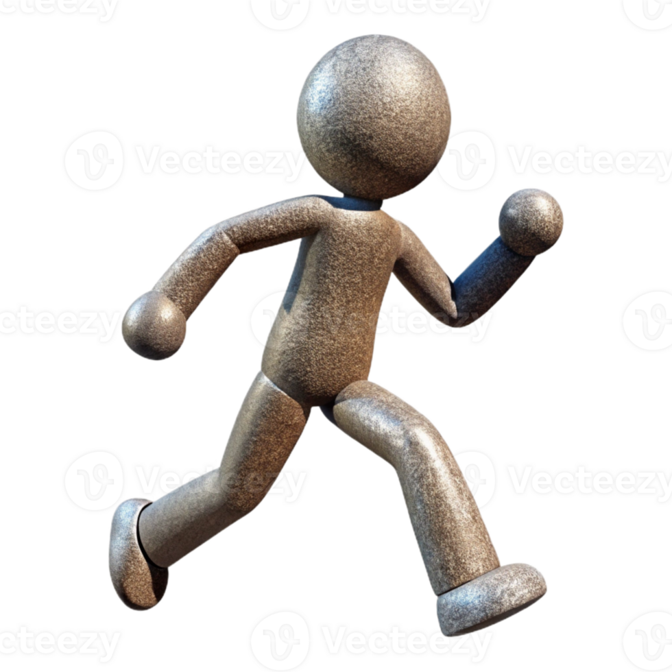 dramatic abstract Human Figure Stickman Pose Running Transparent Background authentic png