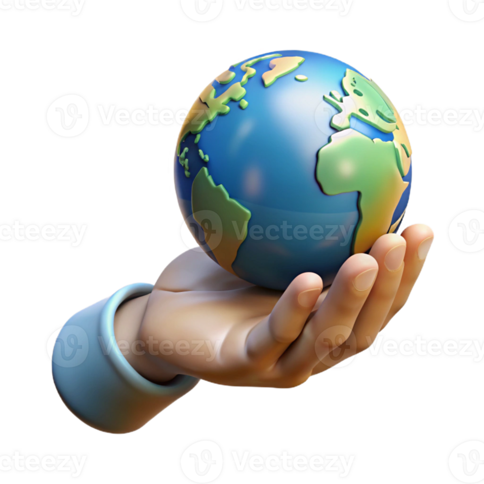 beautiful rustic Human Hand Holding Globe Isolated Cutout genuine png