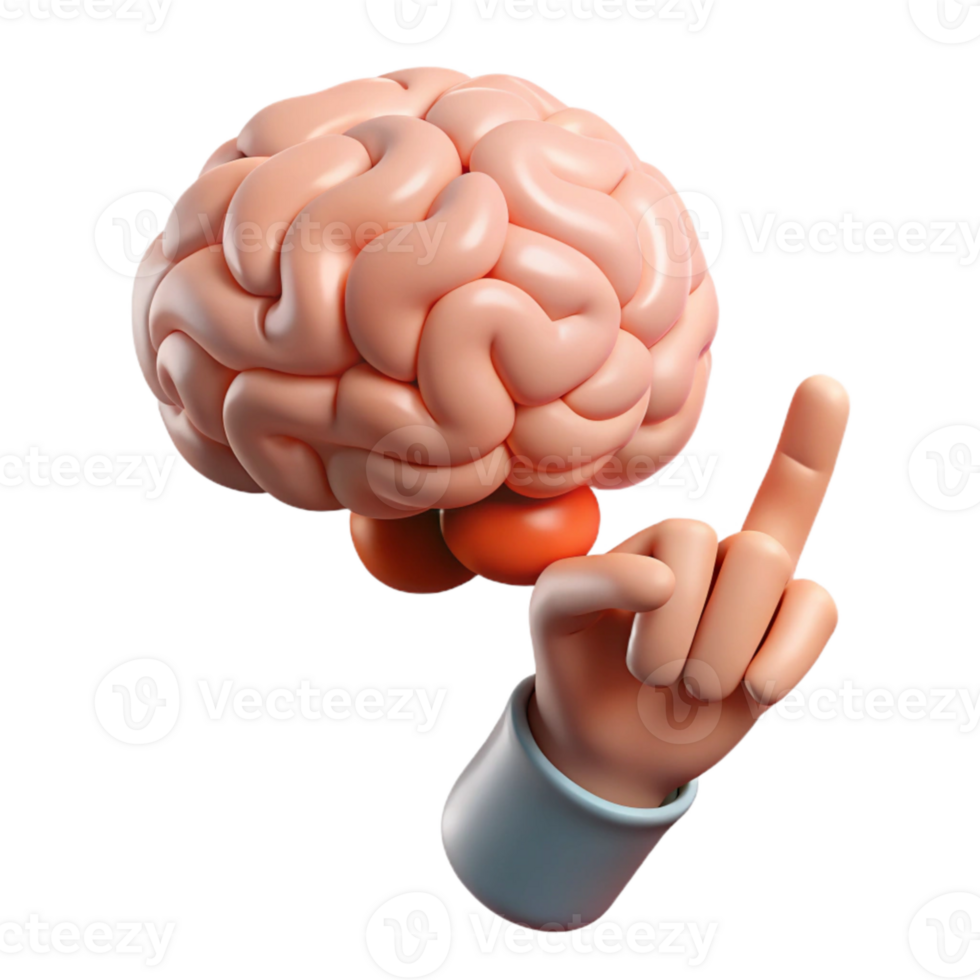 wonderful vintage Human Hand Pointing to Brain Transparent authentic png