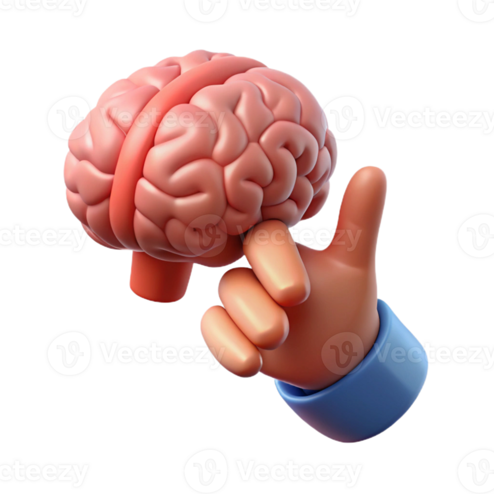 dramatic vintage Human Hand Pointing to Brain Transparent high quality png