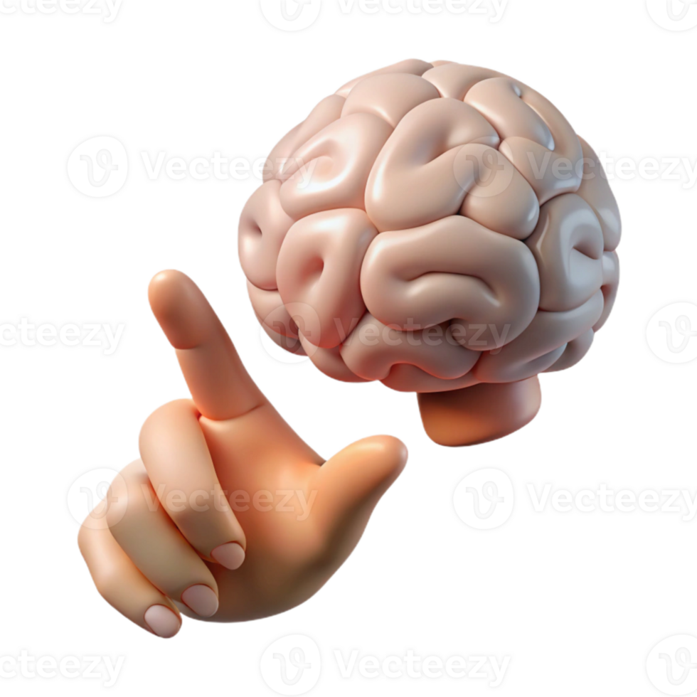 extraordinary vintage Human Hand Pointing to Brain Transparent png