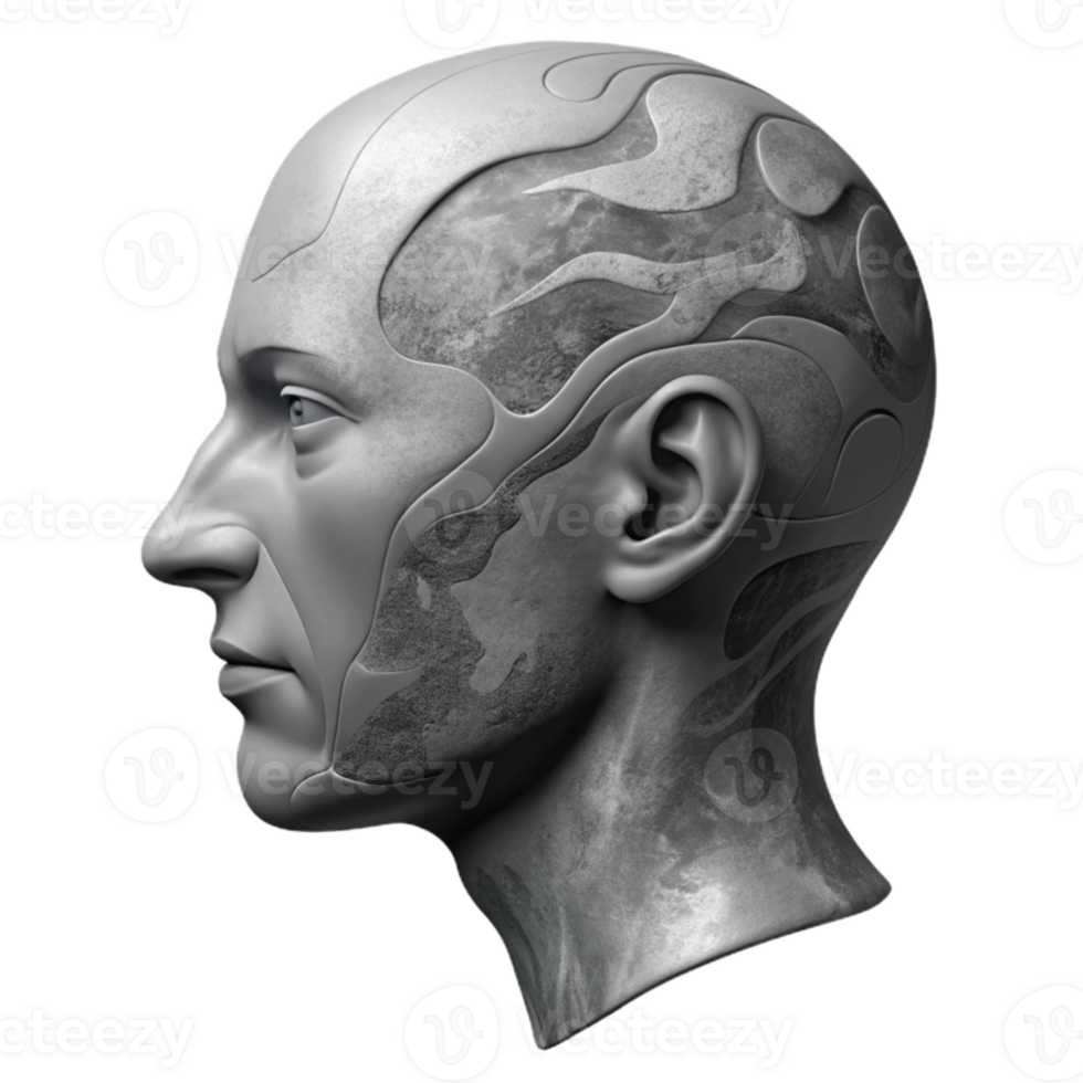 beautiful vintage Human Head Profile Grey Scale Cutout professional png