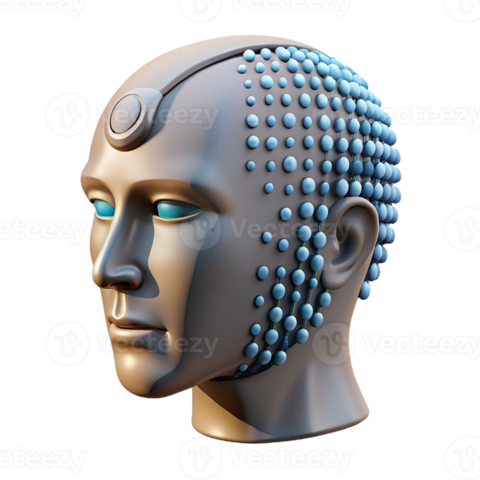 stunning classic Human Head with Binary Code Stream Isolated Element genuine png