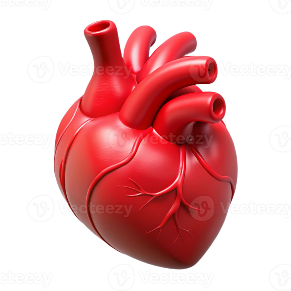elegant creative Human Heart Anatomical Illustration Red Isolated high quality png