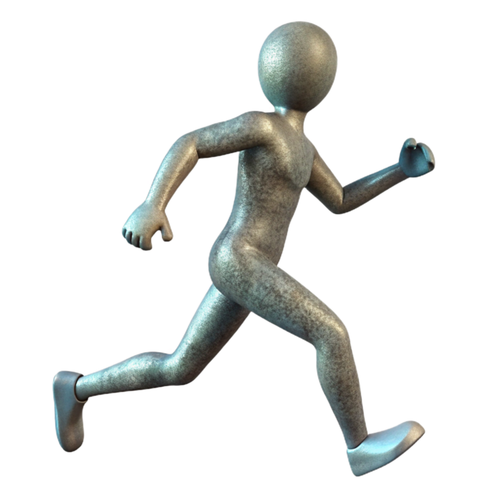 serene vintage Human Silhouette Running Side View Isolated professional png