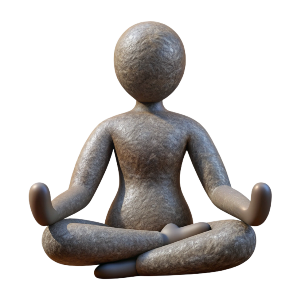 beautiful artistic Human Silhouette Meditation Pose Lotus Position Isolated png