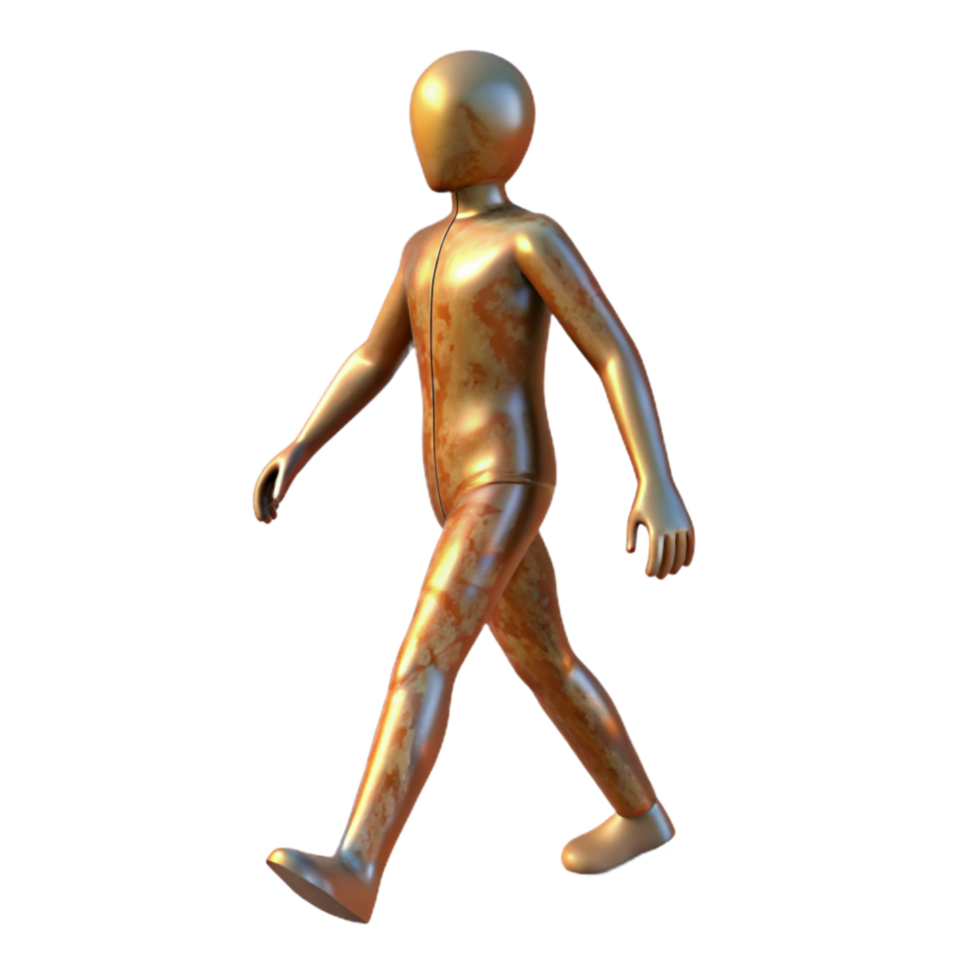 vibrant artistic Human Silhouette Walking Forward Transparent Background authentic png