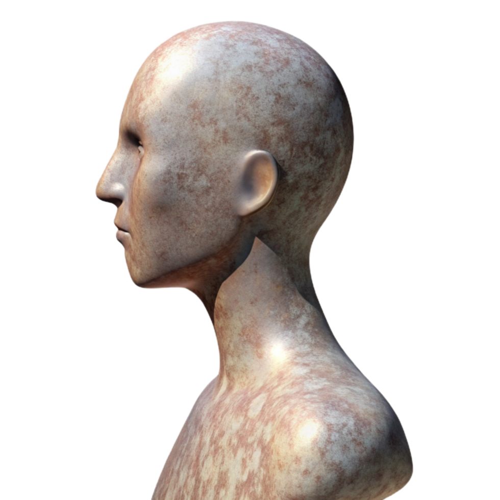 impressive artistic Human Silhouette Side View Isolated on White exclusive png