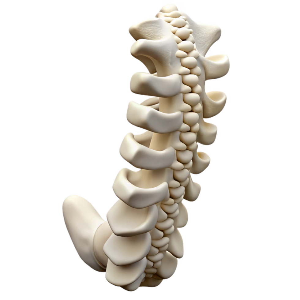 vibrant abstract Human Spine Anatomy Side View White Isolated original png