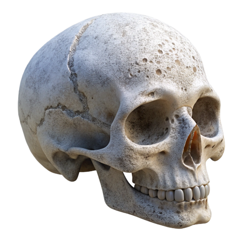 wonderful abstract Human Skull Side View White Isolated premium png