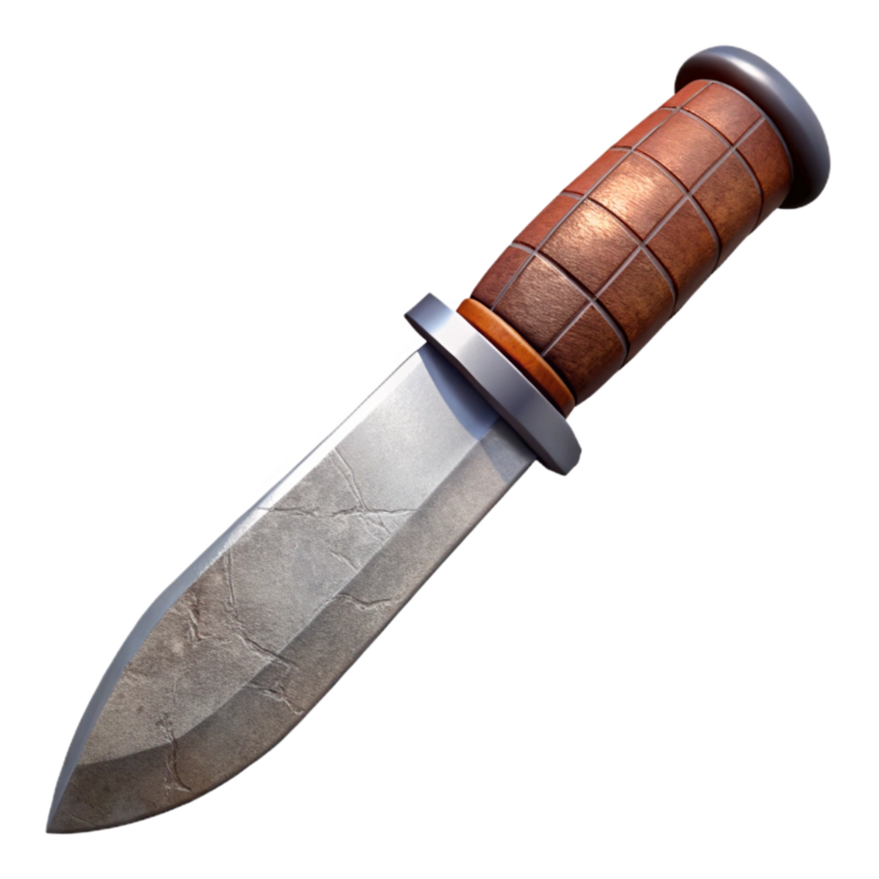 serene modern Hunting Knife with Sheath Cutout genuine png