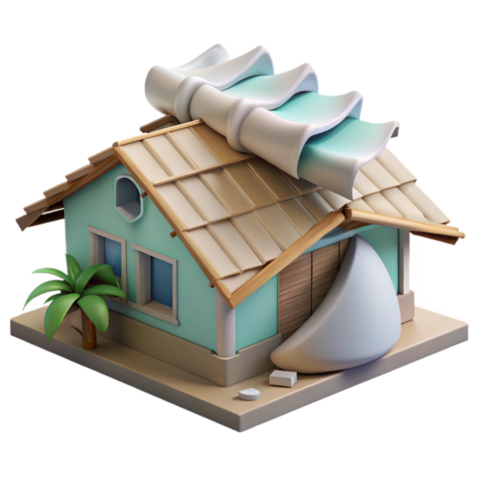 dramatic modern Hurricane Damage Roof Missing Transparent original png