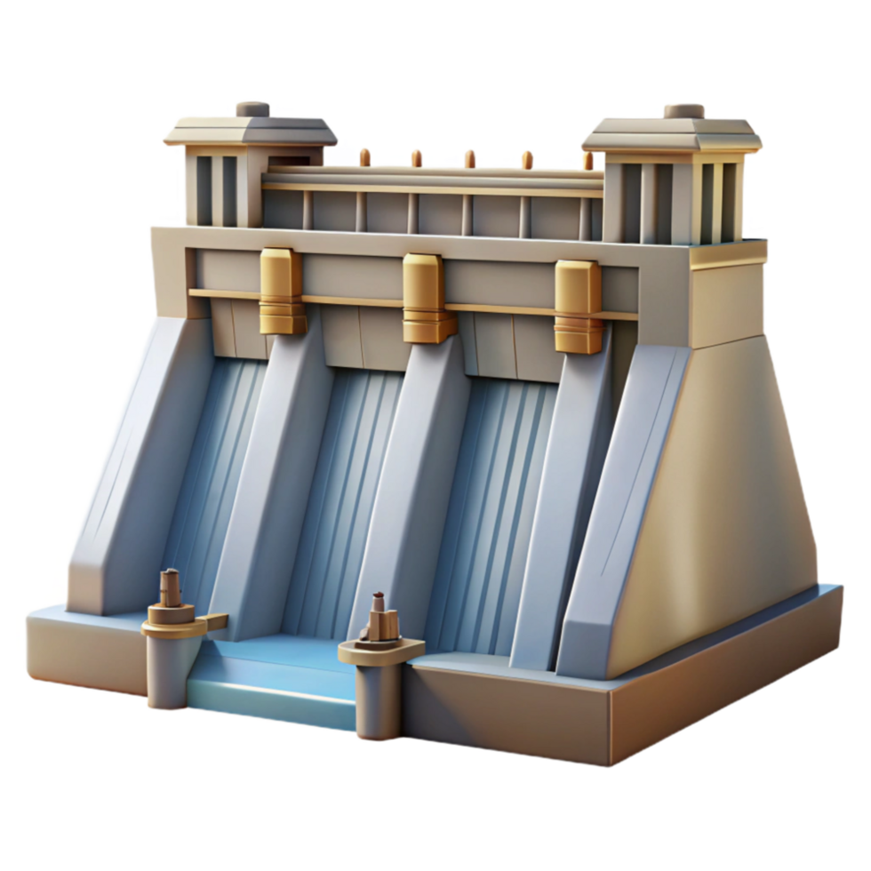 wonderful classic Hydroelectric Dam Front View Cutout authentic png