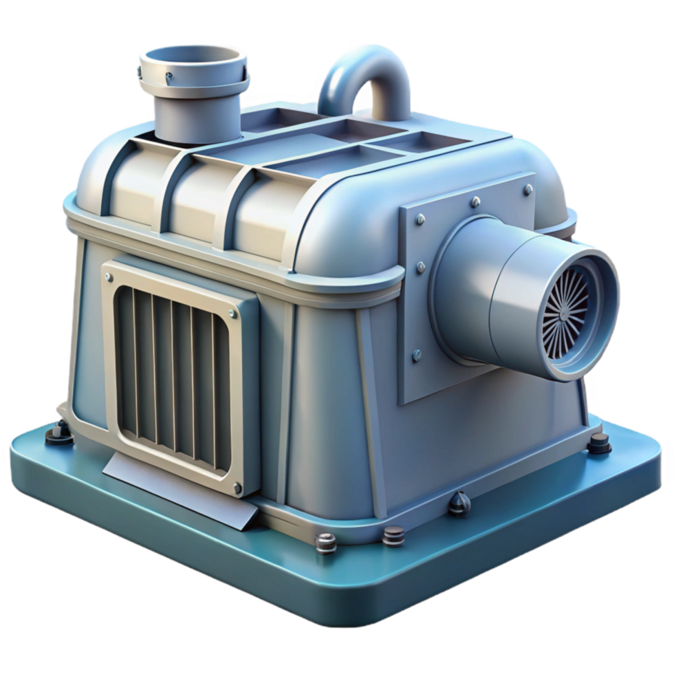 dramatic minimalist Hydroelectric Dam Generator Housing Transparent Background with Cooling System exclusive png