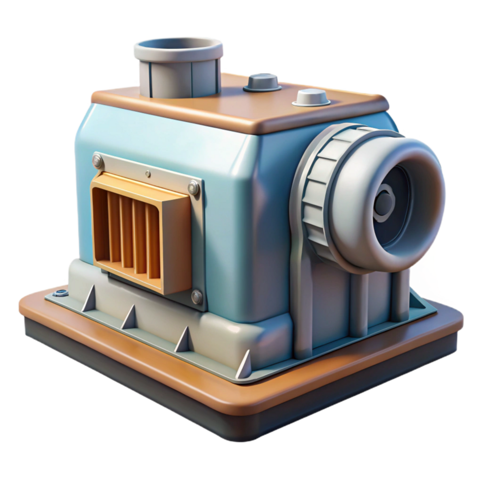 elegant vintage Hydroelectric Dam Generator Housing Transparent Background with Cooling System premium png