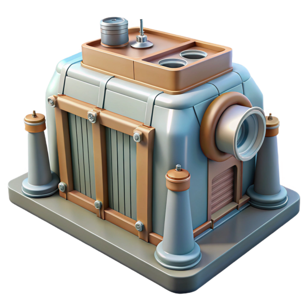 stunning minimalist Hydroelectric Dam Generator Housing Transparent Background with Cooling System professional png