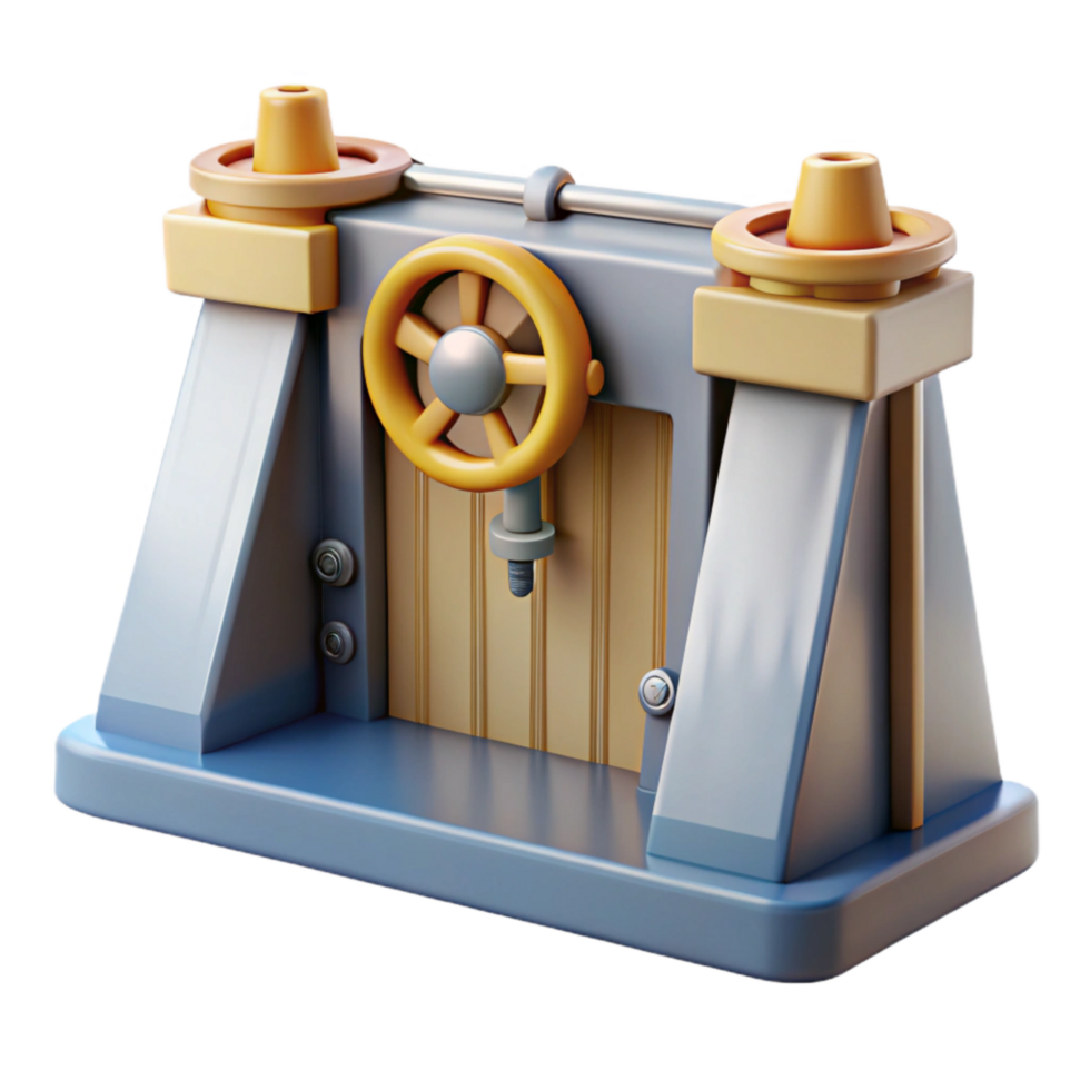 wonderful vintage Hydroelectric Dam Intake Gate Cutout with Control Mechanism authentic png