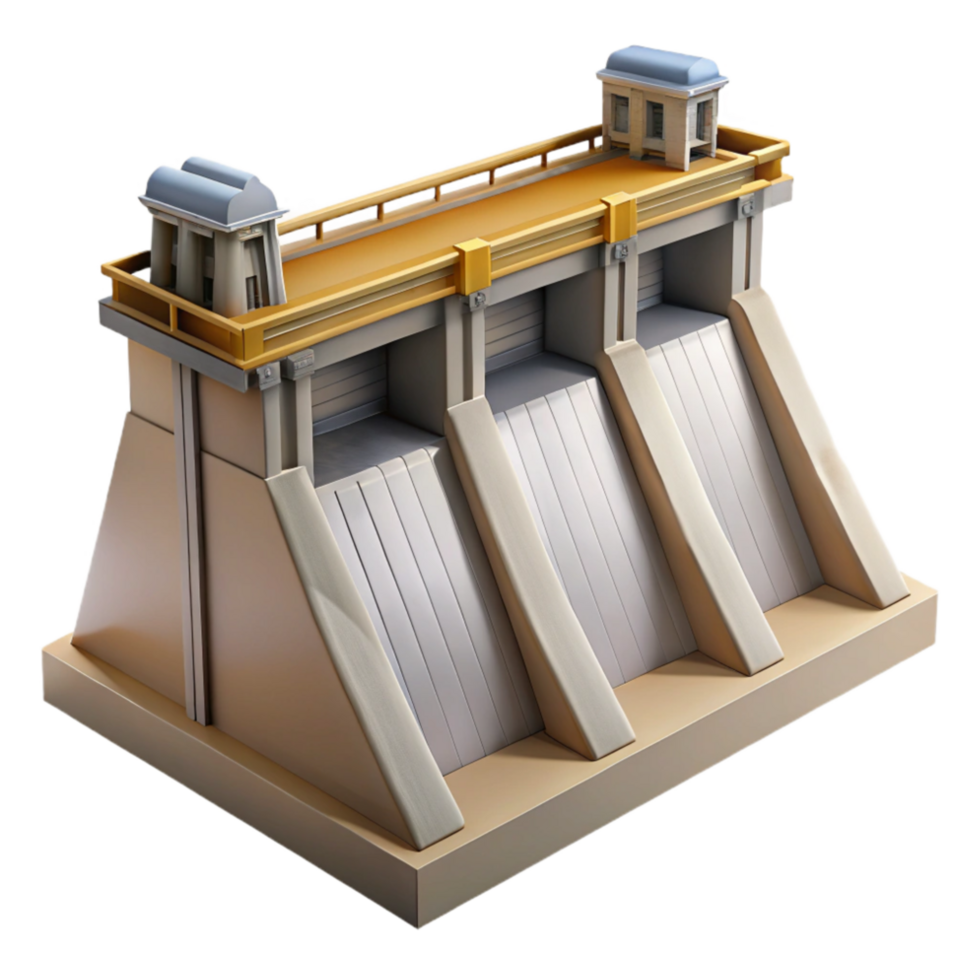 stunning modern Hydroelectric Dam Side Angle Isolated authentic png