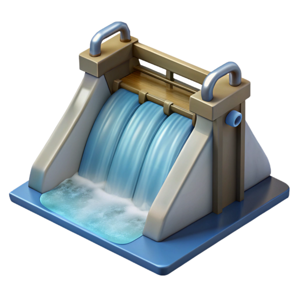 dramatic rustic Hydroelectric Dam Spillway with Water Flow Detail png