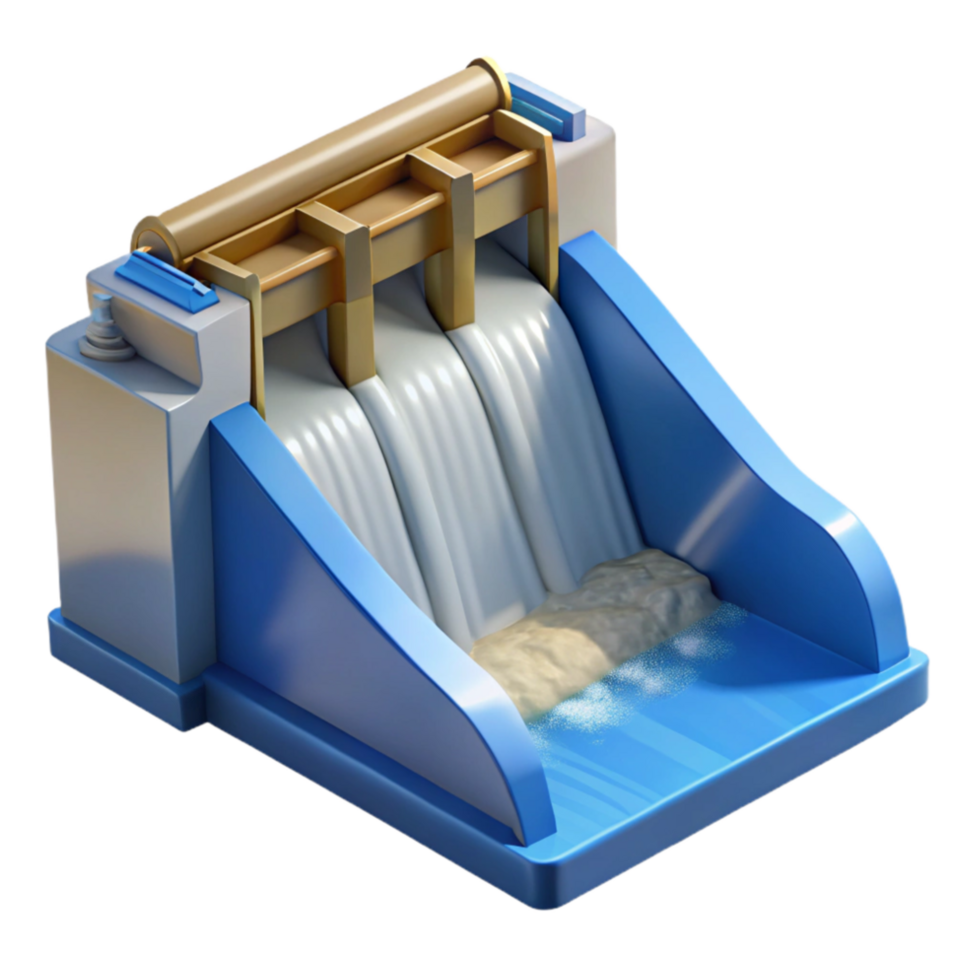 extraordinary contemporary Hydroelectric Dam Spillway Water Flow Isolated premium png