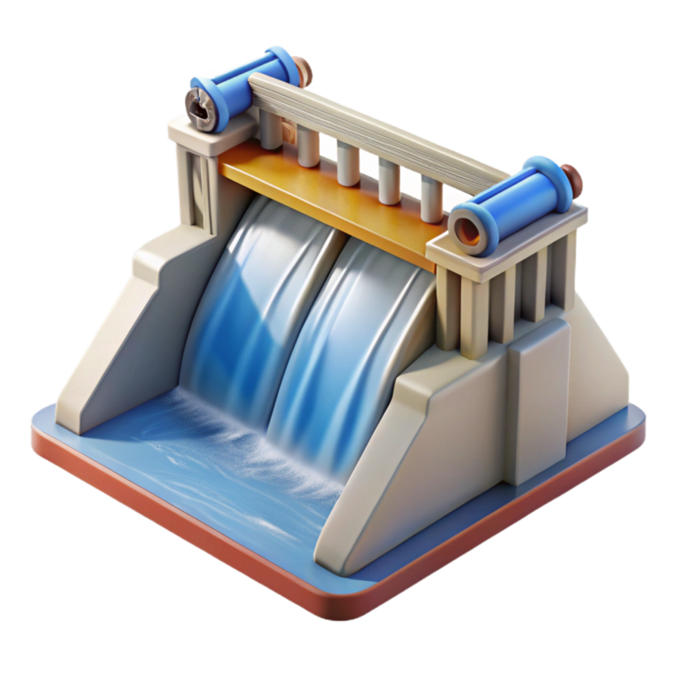 extraordinary creative Hydroelectric Dam Water Release Isolated detailed png