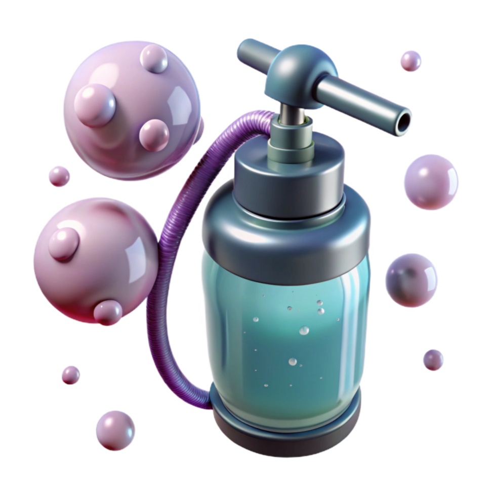 serene rustic Hydroponic Air Pump Bubbles Transparent Background premium png