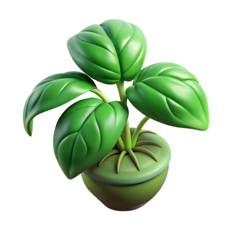 dramatic traditional Hydroponic Basil Fresh Green Isolated Element premium png