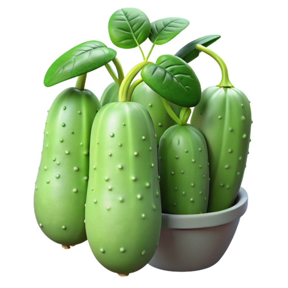 extraordinary minimalist Hydroponic Cucumbers Ready to Harvest Isolated Cutout png