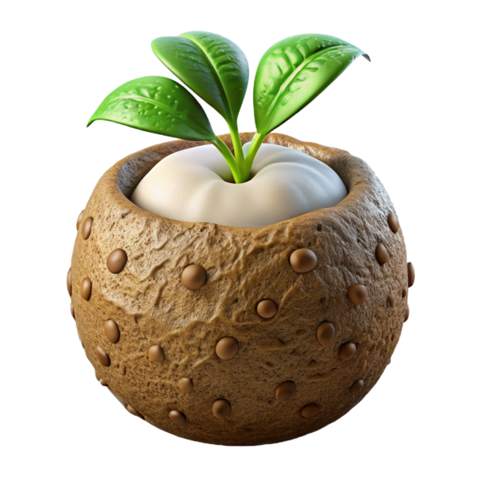 serene minimalist Hydroponic Grow Media Coco Coir Transparent Background detailed png