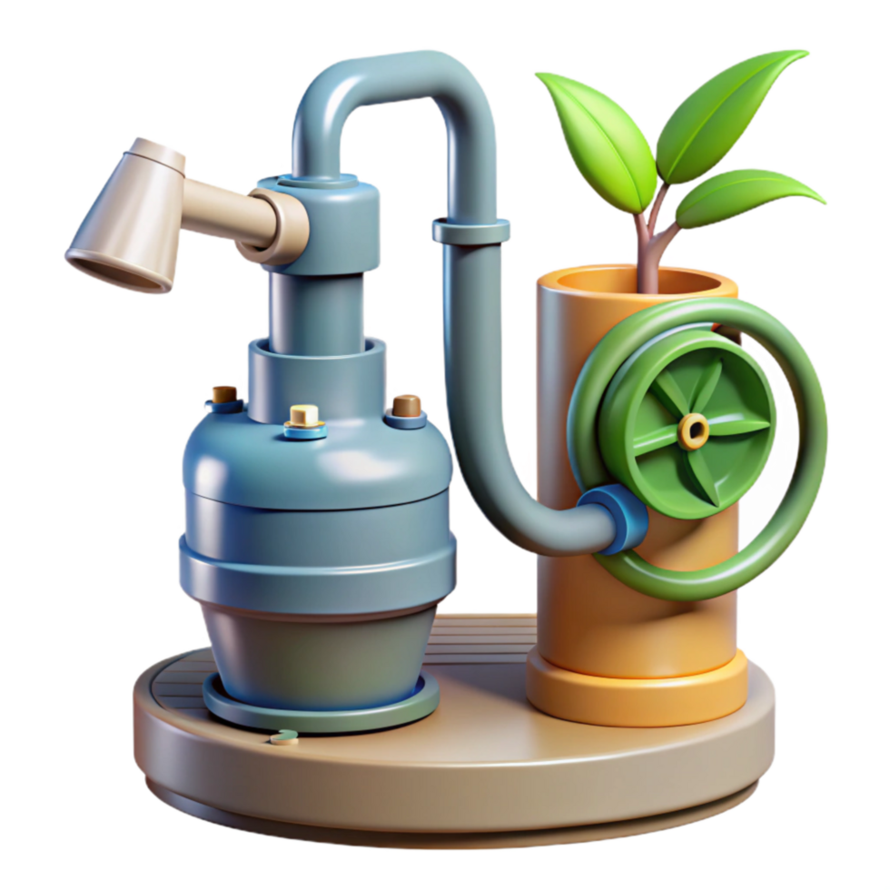 elegant creative Hydroponic Pump and Tubing Cutout Water Circulation System original png