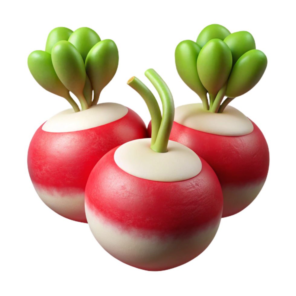 impressive creative Hydroponic Radishes Red and White Isolated Cutout Element exclusive png