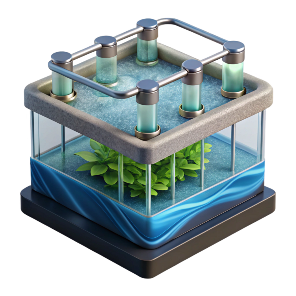 magnificent vintage Hydroponic Reservoir Water Level Transparent Background professional png