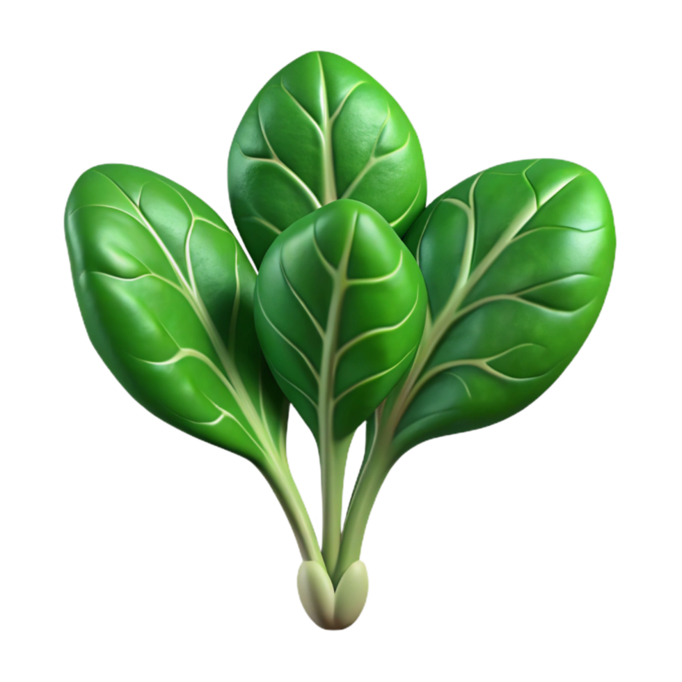 elegant artistic Hydroponic Spinach Dark Green Leaves Isolated Cutout professional png