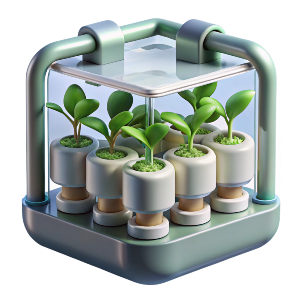 magnificent vintage Hydroponic System Close Up authentic png