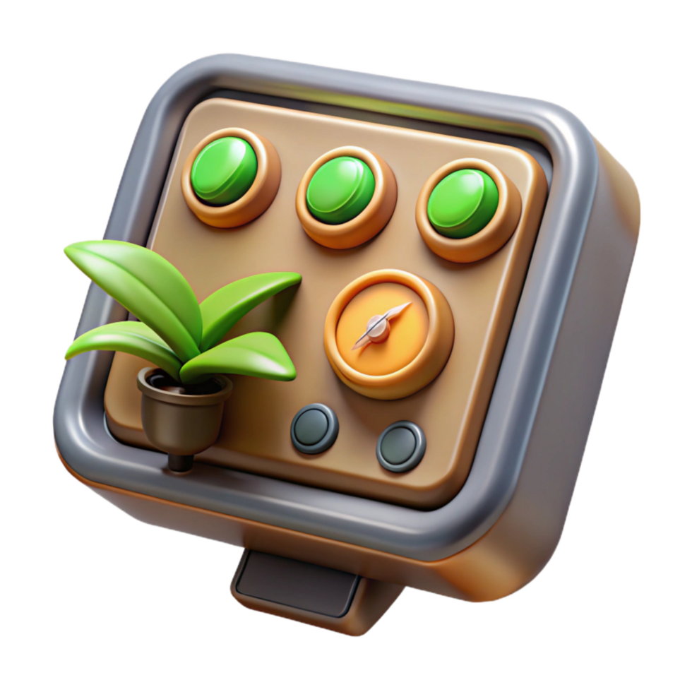 serene traditional Hydroponic System Control Panel Cutout Digital Display genuine png