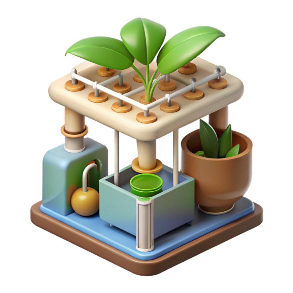 dramatic traditional Hydroponic System Diagram Labeled Isolated Cutout exclusive png