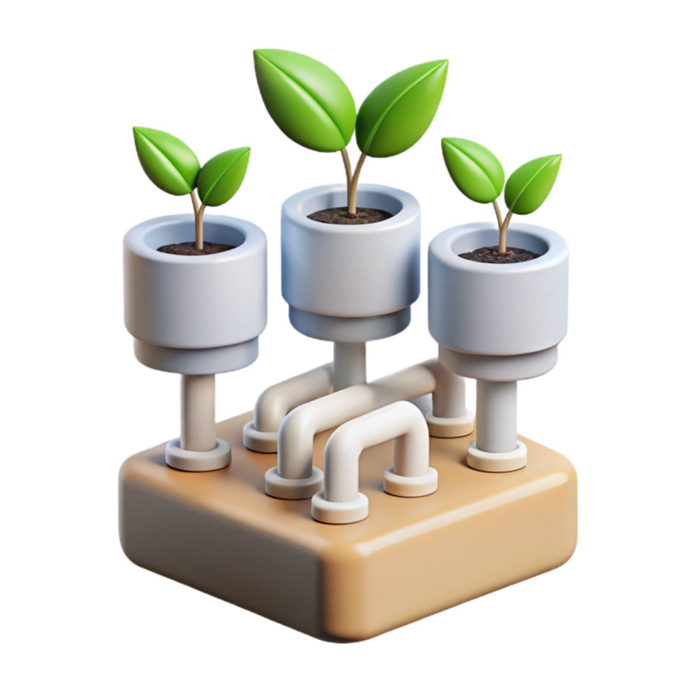 beautiful rustic Hydroponic System Diagram Simple Illustration Cutout png