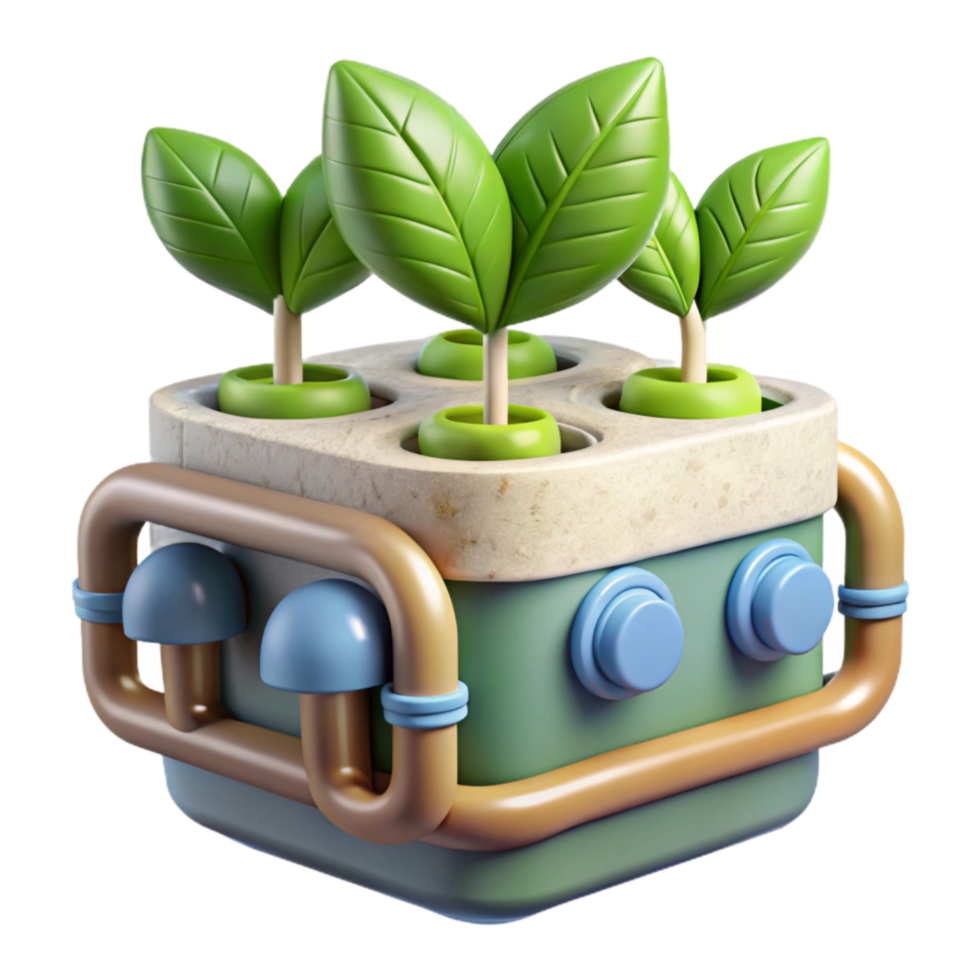 serene rustic Hydroponic System Nft Channels Transparent Background premium png